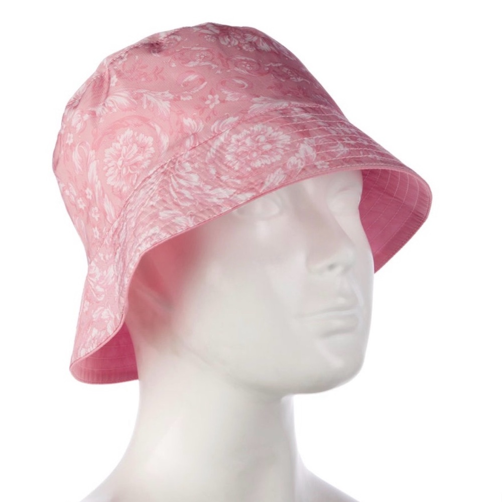 Versace Pink Floral reversable Bucket Hat with dust bag